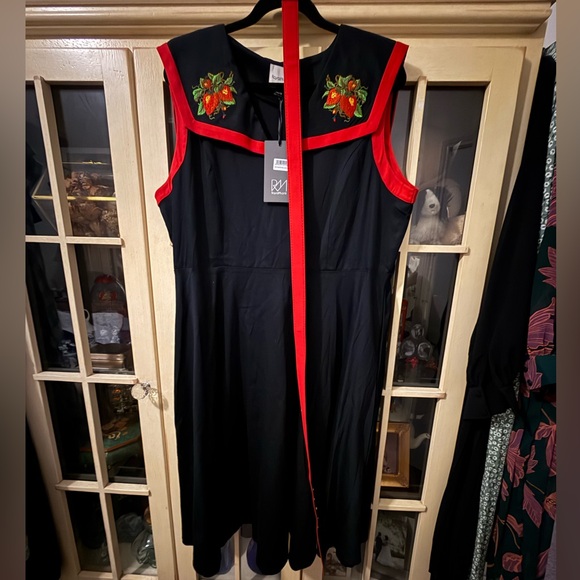 NWT ModCloth Royal Monk - Strawberry Noir Swing Dress - Picture 4 of 7